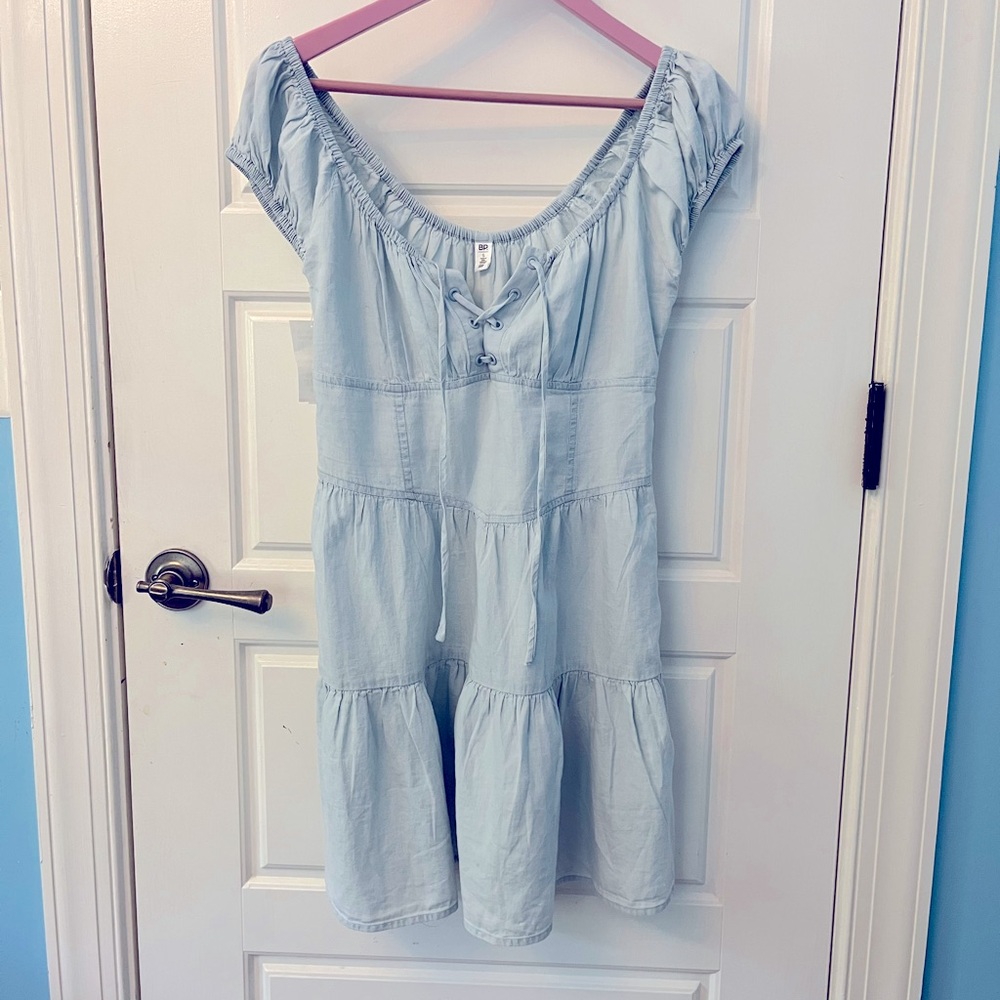 BP 100% Cotton Light Blue Mini Summer Dress, Sz S, NWT
